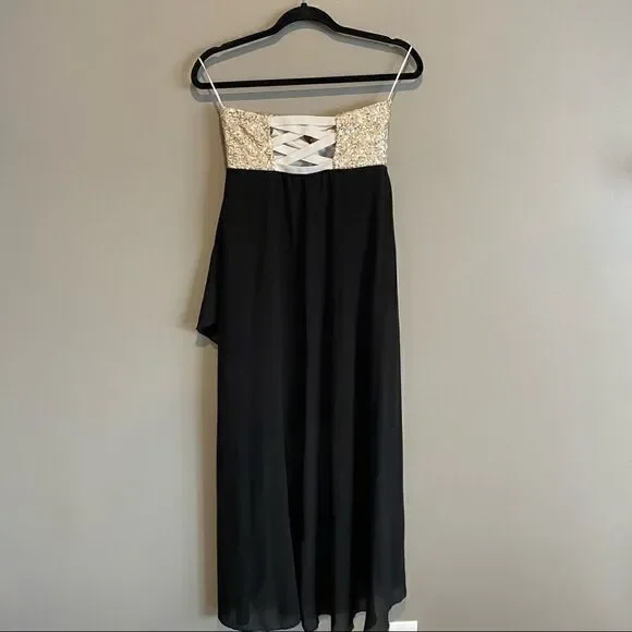 Gold Sequin Strapless High-Low Prom & Grad Dress | Small - Picture 4 of 7
